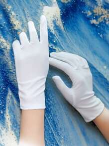 Guantes elásticos de espándex blanco para conducir, actuaciones y baile; guantes industriales ultradelgados para hombres y mujeres.