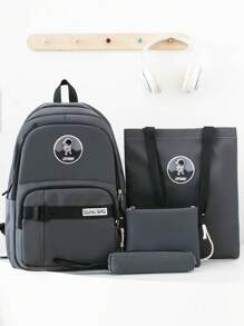Backpacks Are Not Only A Simple Item, But Also Carry Your Lifestyle And Attitude. This 4PCS Comes With A Tutoring Bag, A Cross-Body Strap And A Pencil Case. A Backpack Allows You To Carry Daily Necessities With You. Ideal For College, Business, Work, Commuting High School, Outdoors, Hiking, Travel, Rock Climbing, Stadiums, Sports, Outings,