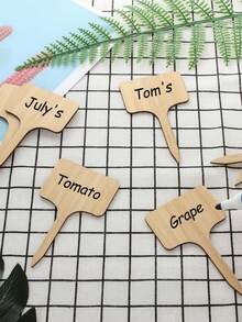 10入組/20入組標有記號筆的木質植物標籤,t型竹質植物標籤標籤,適用於種植盆栽草本花卉蔬菜的花園標記 - 植物標籤牌 - 查看 5