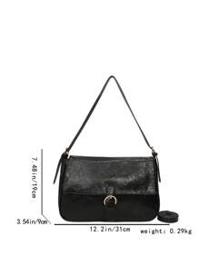 Bolso hobo con solapa con decoración de hebilla para adolescentes, niñas, mujeres, estudiantes universitarios, novatos y trabajadores de cuello blanco, perfecto para la oficina, el trabajo, los negocios, el mejor bolso de trabajo para mujeres