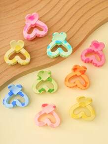 9pcs Dopamine-Inspired Colorful Cute Shark Hair Clips Set, Suitable For Daily Wear, Women/Students, Travel, Gift