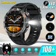 GUHUAVMI 1pc Outdoor Sports Smart Watch, 1.53inch HD Screen, With LED Flashlight, Wireless Call, Info Push, Compass, Heart Rate/Sleep Monitoring, Fitness Tracker Smartwatch, IP67 Waterproof Watch For Men Women, Suitable For Android IOS