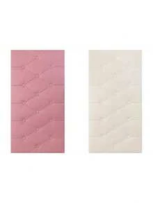 6张35cm*70cm 3D压花泡沫墙纸仿皮纹 柔软有质感（厚度0.4cm/0.16英寸）自粘泡沫墙贴 可重复使用可裁剪 卧室装饰背景 隔音加厚墙布 床头软包 防水防潮防尘防撞贴纸 家居装饰墙面装饰墙贴