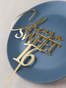 Personalized Name Sweet 16 Cake Topper Birthday Name And Age Sweet Sixteen 16th Birthday Cake Topper,Brunch-Ready - Multicolor - View 3
