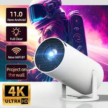 Proiector inteligent 5G nou, proiector Home Theater Full HD 1080P, rotație la 180°, nu necesită ecran, pentru dormitor, computer, telefon, exterior, camping, sufragerie, cămin, copii, Crăciun, cadou de Ziua Tatălui, Ziua Mamei