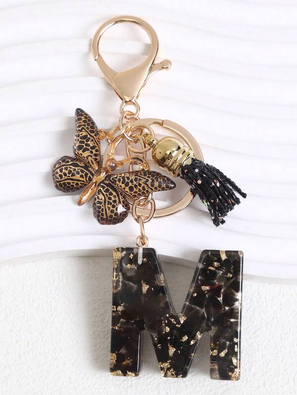 1pc Resin Letter Keychain, Initial Car Keyring Her, Bag Purse Charm Key Ring, Cute Colorful, Alphabet Tag For Girls Christmas Gift Ideas Bag Accessories Lanyards With Id Holder Car Accessories Bag Charms