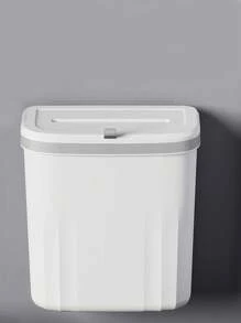 1 pieza Papelera montada en la pared, cubo de basura colgante para cocina o baño con tapa, cesto de residuos