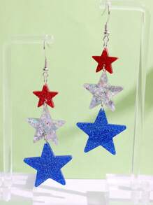 1 Coppia di orecchini con design a stelle e strisce per il Giorno dell'Indipendenza americana, gioielli di moda creativa, regalo per il 4 luglio