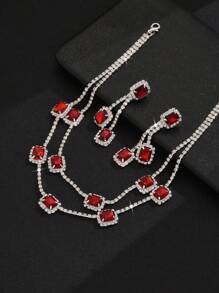 3 pièces Ensemble de bijoux élégant à motif floral pour femmes, comprenant un collier et des boucles d'oreilles. Parfait comme accessoire de mariée ou cadeau de Thanksgiving