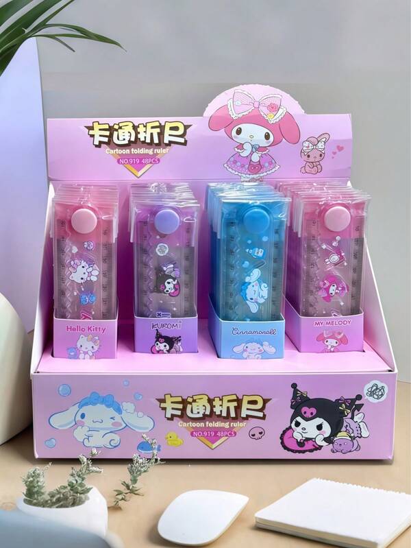 Sanrio Sanrio Lineal aus Kunstharz, Zeichenwerkzeug Lineale, Schüler Kunstwerkzeug, Lernwerkzeug Set, Grundausstattung für den Schulanfang, Geschenke zum Schulbeginn