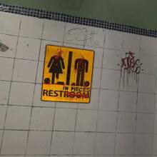 1 件，万圣节相关恐怖装饰墙贴，用于厕所门贴、酒吧、鬼屋、密室逃脱、剧本、杀戮装饰道具，PVC 防水自粘家居装饰万圣节装饰秋季装饰房间装饰墙面装饰墙贴