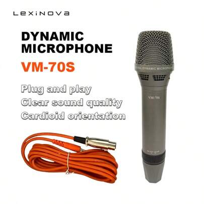Micrófono cardioide dinámico con cable modelo VM-70S para karaoke, BBOX, grabación vocal y actuaciones en directo