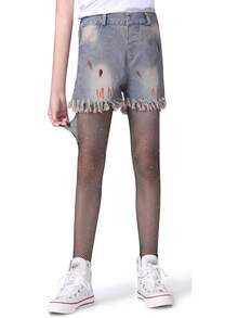 Henwarry Girls Sparkle Fishnet Stockings Children's High Waist Tights Rhinestone Hollow Out Party Pantyhose