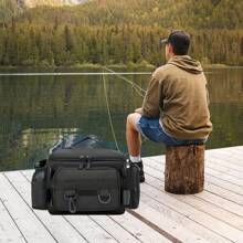 Angelzubehör-Tasche - Aufbewahrung mit 4 Utility-Boxen, Salz- und Süßwasser-Umhängetasche, geeignet für Camping, Jagd, Wandern, Reisen