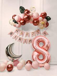 1pc Extra Large 40-Inch Rose Gold Foil Number Balloon, Birthday Party Anniversary Decorations