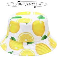 Unisex Reversible Bucket Hat For Beach And Fishing - 檸檬白 - 查看 8