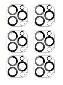 ZYONS [6 Packs] Camera Lens Protective Film Compatible With IPhone 16e 16 Pro Max Compatible With IPhone 15 Pro Max 14Promax Compatible With IPhone 14 Pro 13 15 Plus Accessories Camera Screen Cover 9H Glass Unbreakable Protective Case - Black - View 10