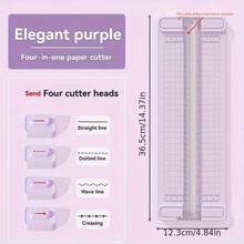 1件双向切纸刀 切纸刀英寸、厘米刻度显示A4切纸刀 便携式照片切纸刀 办公切纸神器 不锈钢刀头，锋利 - 彩色 - 查看 26