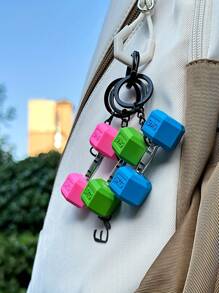 1 Stück Mini-Kurzhantel-Schlüsselanhänger, Silikon Fitness-Schlüsselring, geeignet als Partybegünstigung, Weihnachtsgeschenk, Auto-Schlüssel und Rucksack-Zubehör