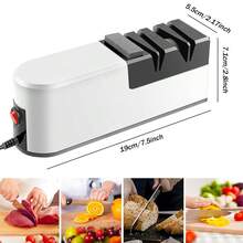 Electric Cutter Sharpener Electric Blade Sharpener Multifunctional Scissor Blade Sharpener Minimalist Electric Cutter Blade Sharpener Cutter Sharpener For Kitchen Cooking - White - View 9