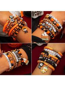 480pcs Clay Bead DIY Crafts Colorful Beading Necklace, Earring, Keychain Design Art Creative Gift Set, Ideal For Graduation, Birthday, Halloween Handmade DIY