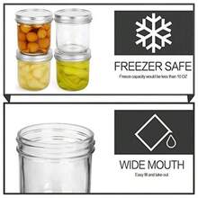 KAMOTA Wide Mouth Mason Jars 10 Oz 10oz Mason Jars Canning Jars Jelly Jars With Wide Mouth Lids And Bands Ideal For Jam Honey Wedding Favors Shower Favors Baby Foods 6 PACK - Clear - View 5