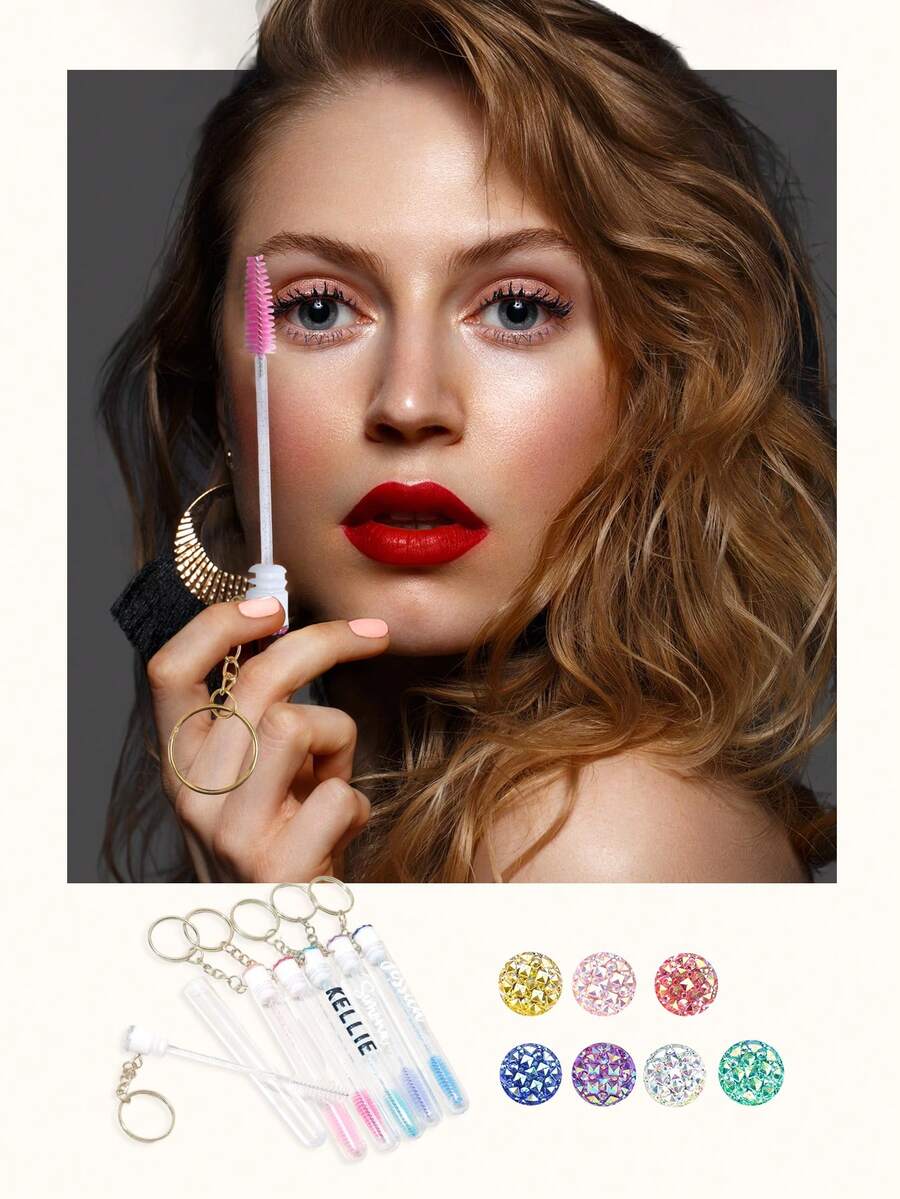 حامل مفاتيح فرشاة رموش قابل للتخصيص، فرشاة رموش محمولة وأنيقة، توفير المساحة، هدية عطلة نهاية الأسبوع، هدية لحفلة عزاب، هدية مثالية للنساء، هدية حصرية ل- الأمهات/الحبيبات/الأصدقاء