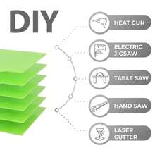6 PCS Apple Green Cast Acrylic Sheet 1/8 Thick 8 X 8 Inch, Opaque Acrylic Sheets For Laser Engraving And Cutting Signs, Light Box, UV Printting, DIY Projects. - 綠色 - 查看 5