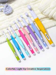 4pcs/8pcs/Set ABS Hook Head + TPR Handle 8.0-15.0mm/6.0-20.0mm Crochet Hook Set - Multicolor - View 7