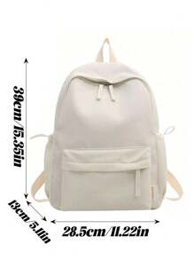 1 pieza Mochila personalizable con estampado de corazón y letras, mochila escolar de unicolor elegante y versátil, adecuada para uso diario, mochila, mochila escolar, mochila, bolsa escolar, bolso, bolsa perfecta para la escuela y la graduación, pequeña mochila rosa, regalo encantador para el regreso a clases
