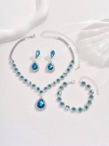 1 Conjunto de joyas de moda para mujer - Collar, Aretes, Pulsera
