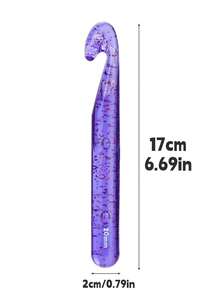 Large Crochet Hooks, Ergonomic Handle For Arthritic Hands, Professional Huge Crochet Needles, Purple Transparent Crochet Hook For Beginners And Crocheting Yarn - Purple - View 13