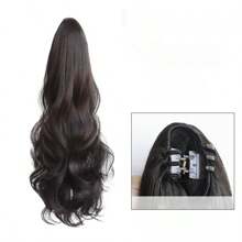 1pc 50cm Extra Long Natural Curly Wig, Wave Wig Extension With Claw Clip, Long Hair Styling Accessory, Korean Big Wave Fashion Hair Accessories Elegant Hair Clip Elegant Hair Claw Fall Winter For Vacation Outfits Woman