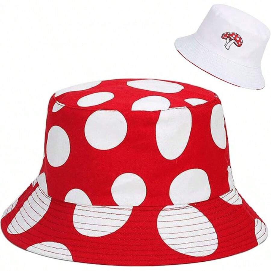 Unisex Reversible Bucket Hat For Beach And Fishing - Boho Bohemian Mushroom - View 1
