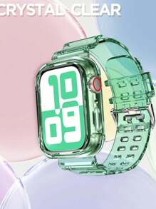 Correa deportiva transparente 2 en 1 con funda amortiguadora compatible con de 40 mm, 41 mm, 42 mm, 38 mm, 44 mm, 45 mm, 46 mm, 49 mm, correa transparente de TPU para mujeres y hombres compatible con iWatch SE, Ultra, Series 10, 9, 8, 7, 6, 5, 4, 3, 2, 1