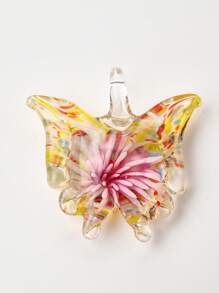 1/6 piezas Decoración aleatoria multicolor de cerámica esmaltada pintada a mano con margaritas y mariposas, adecuada para manualidades de joyería, colgantes, collares, aretes, llaveros, cadenas de teléfono, regalo para familia, parejas y amigos