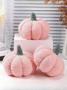 Thanksgiving Pumpkin Throw, Fluffy Stuffed 3D Pumpkin Pillow Plush, For Halloween, Thanksgiving, Home Decor, Sofa Decor, Party Decor, Pink Halloween Decor (Pink,11Inch)