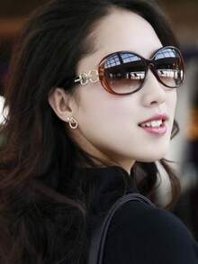 1 件女士时尚大框时尚眼镜，时尚欧美时尚眼镜 - 咖啡棕 - 查看 1