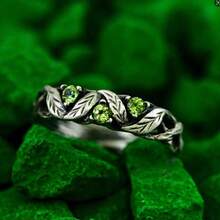 1 套复古情侣哥特式订婚戒指，古董银质分支戒指，男女通用巫师戒指，深色几何指环 - 彩色 - 查看 45