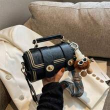 Summer Retro Style Single-Shoulder Crossbody Bag, Adjustable Printed Shoulder Strap, Soft Artificial Leather, Magnetic Buckle, Foldable Decoration, Perfect For Work, Commuting, Dates And Parties, Perfect Travel Accessory