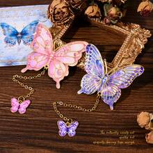 蝴蝶书签金属古典中国风高档精致高级阅读页文件夹国际儿童节礼物学校用品，返校 - 均碼 - 查看 4