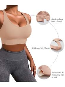 Juego de 3 sostenes deportivos de mujer en negro, azul y rosa con espalda con forma de cruz, cómodos para usar en casa y al aire libre, con sujeción, transpirables y cómodos, sostenes con push up sexy, ropa interior deportiva, top de yoga, sujetador sin aros, lencería para el gimnasio