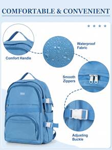 Mochila Escolar Leve, Mochila Escolar Universitária para Ensino Médio e Fundamental para Meninos e Meninas, Mochila para Laptop de Até 15,6 Polegadas, Mochila de Viagem para Meninos e Meninas, Mochila Casual para Dia a Dia, Viagem de Avião, Trabalho, Bolsa de Academia para Caminhada e Acampamento Ao Ar Livre