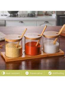 1个玻璃调味罐加厚防潮香料容器厨房盐/糖/味精瓶 - 彩色 - 查看 4