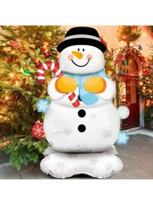 1 balon folie om de zăpadă extra mare, balon decorativ om de zăpadă în picioare 158 cm, pentru Crăciun, Anul Nou, decor pentru grădină și casă