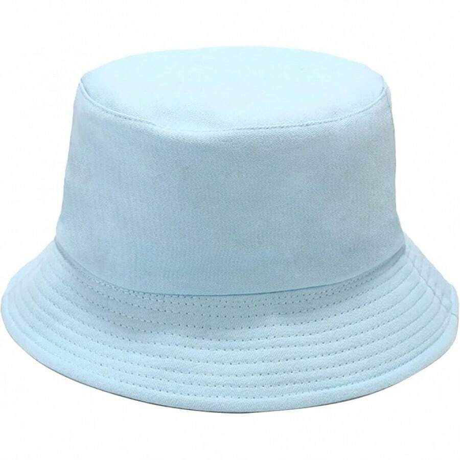 Unisex Reversible Bucket Hat For Beach And Fishing - Light Blue - View 1