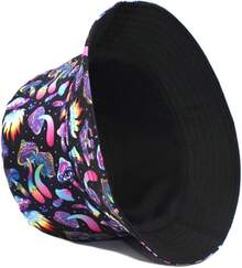 Unisex Reversible Bucket Hat For Beach And Fishing - Mushrooms - View 10