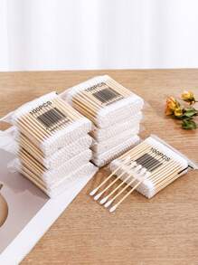 1000/500/200/100pcs Double-Ended Cotton Swabs - Unscented, Low Allergen, Suitable For Ear And Makeup Cleaning, Personal Care And Household, Multipurpose Cotton Swabs, Essential For Christmas And Halloween