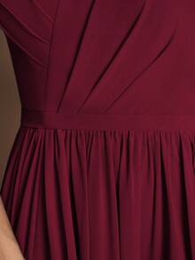 Elisanya Váy dạ hội dài AOSHABABI Burgundy Spaghetti Strap có thể tháo rời, thiết kế chéo cổ chữ V tôn lên vóc dáng thanh lịch, phù hợp với mọi dịp trang trọng, lễ hội âm nhạc, dạ tiệc, đám cưới, tiệc tùng, tốt nghiệp, hẹn hò, ngày lễ và phù dâu - Màu Đỏ Sâu - Xem 10