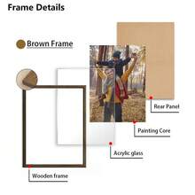 1 pieza, Foto personalizada, Marco de madera con plexi pulido, Retrato a medida, Un regalo para papá, Póster de arte impreso en lienzo personalizado, Perfecto para familias, parejas, recuerdos de mascotas y un regalo perfecto para aniversarios